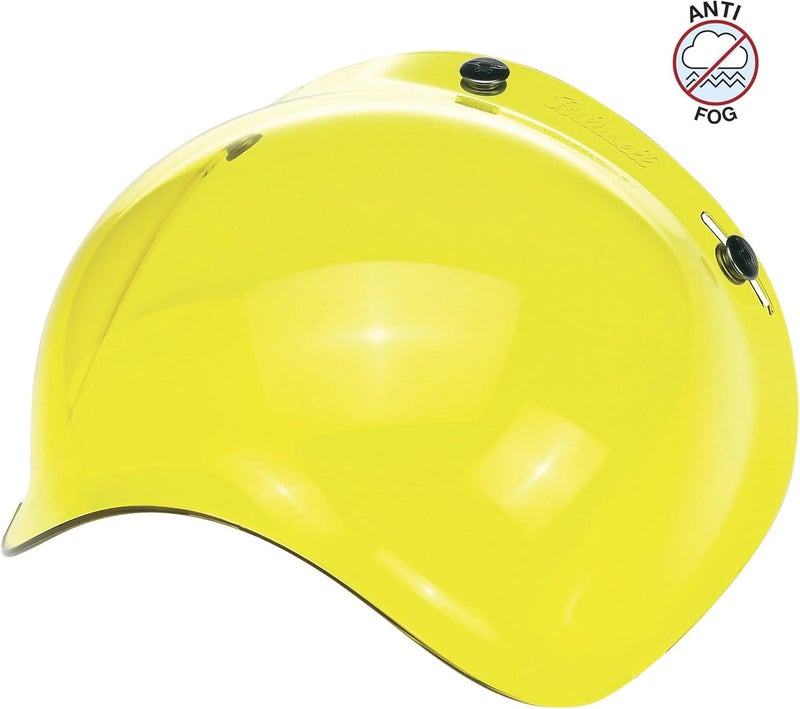 Biltwell Bubble Shield Yellow - Anti-fog, Scratch Resistant, UV/A UV/B Resistant - Image 2